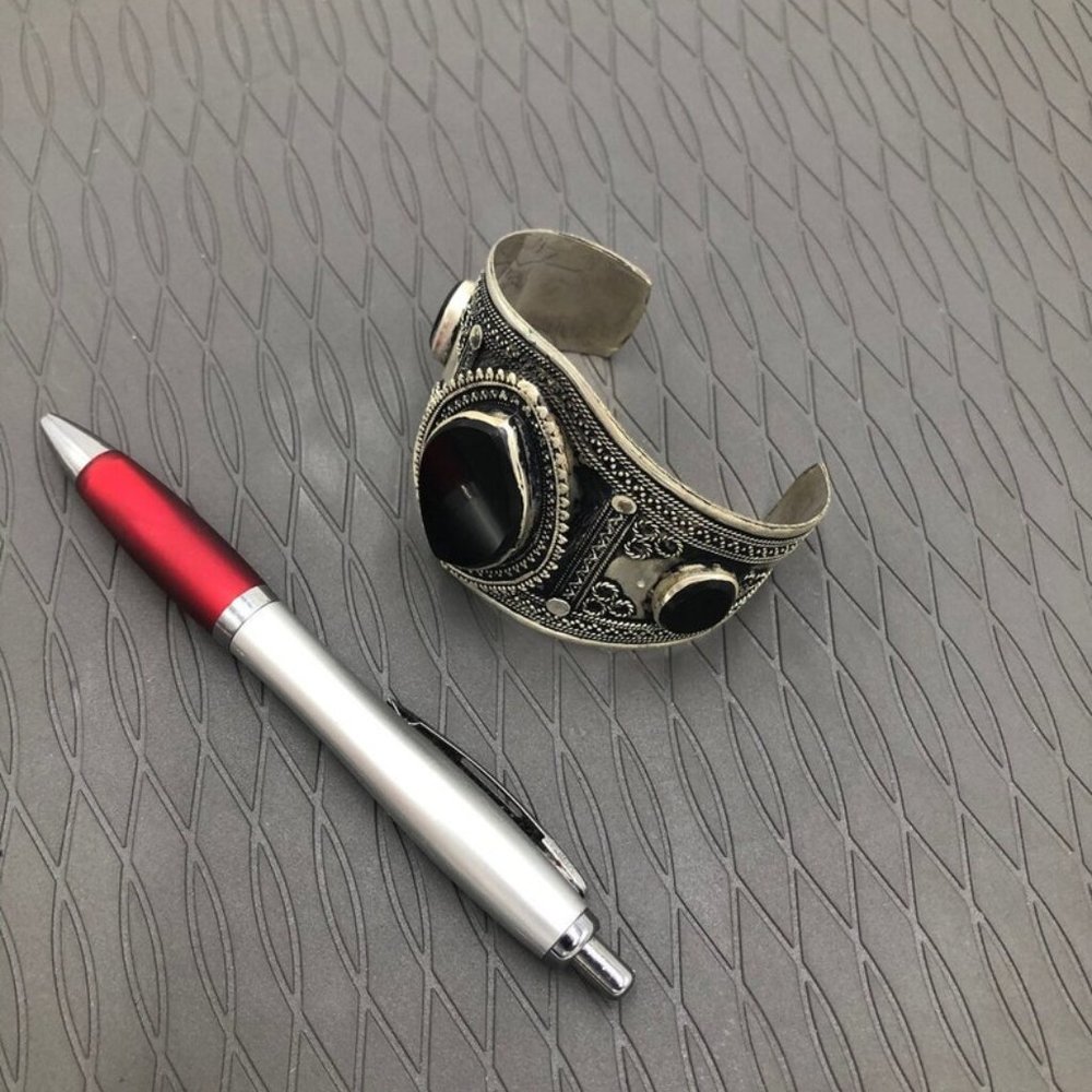 Single Ethnic stone handcuff bracelet-Afghan kuchi bracelet